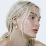 Pansy Pearl Earrings | Silver