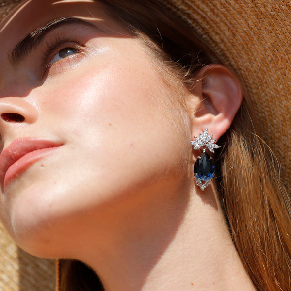 Cielo Earrings Dark Blue | Gold