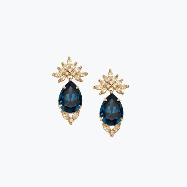 Cielo Earrings Dark Blue | Gold