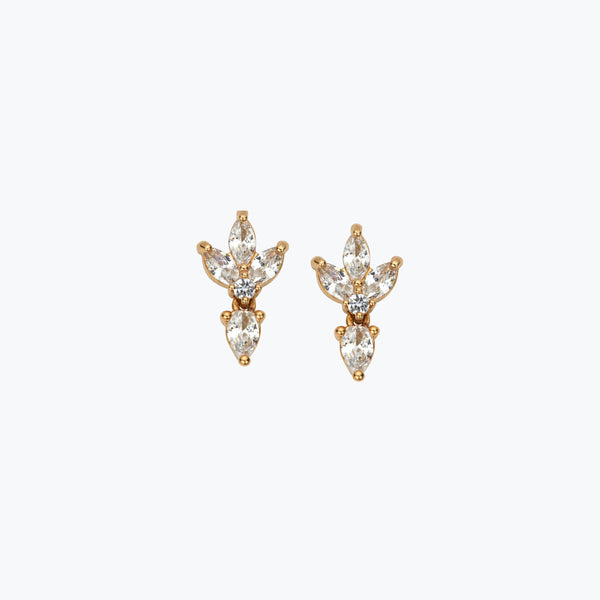 Lotus Drop Earrings | Gold