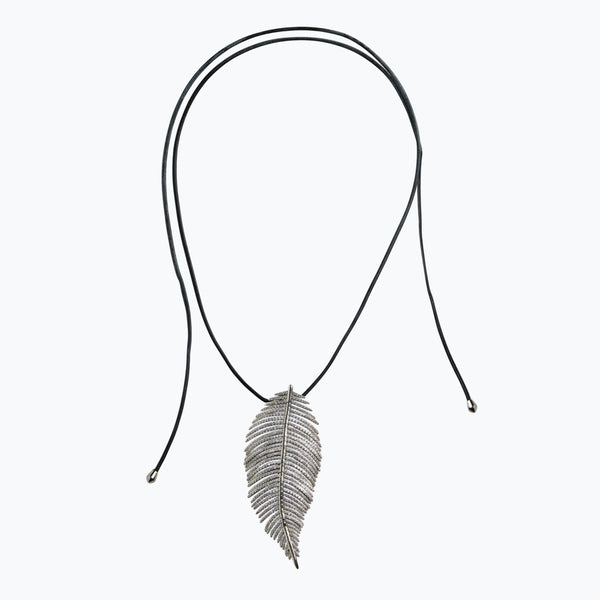 Free Feather Necklace - Crystal | Silver