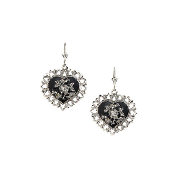 Lulu Heart Earrings - Silver