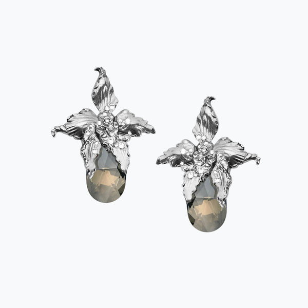 Iris Crystal Earrings | Silver