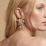 Iris Crystal Earrings | Gold
