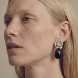 Flare Drop Earrings Black | Gold
