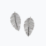 Mini Free Feather Earrings - Crystal | Silver
