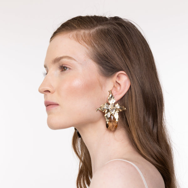 Iris Crystal Earrings | Silver