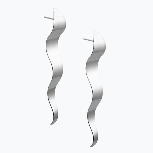 Wavy Earrings | Silver