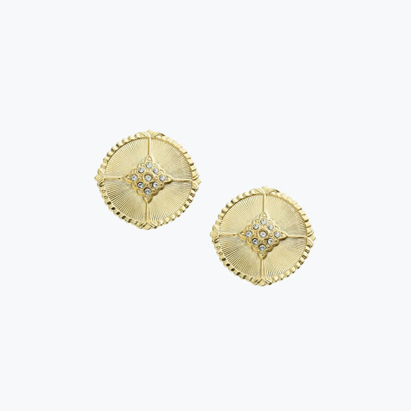 Solar Medallion Earrings | Gold