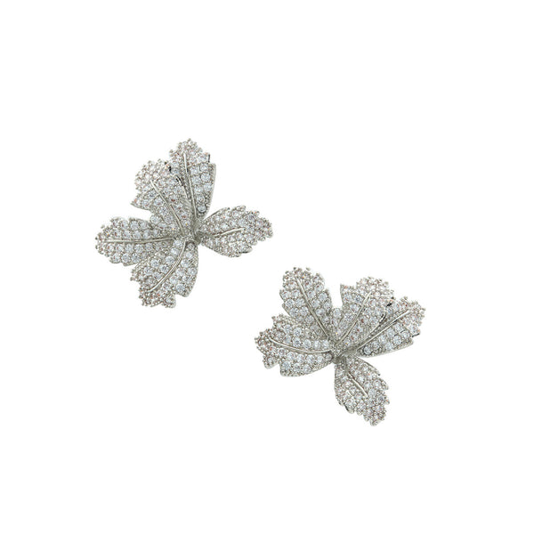 עגיל פרח קריסטלים