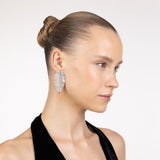 Mini Free Feather Earrings - Crystal | Silver