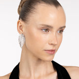 Mini Free Feather Earrings - Crystal | Silver