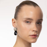 Flare Drop Earrings Black | Silver