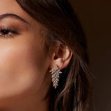 Crystal Cascading Earrings M | Silver