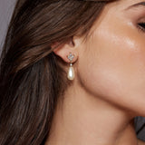 Lotus Pearl Earrings | Silver