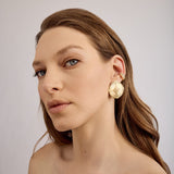 Solar Medallion Earrings | Silver