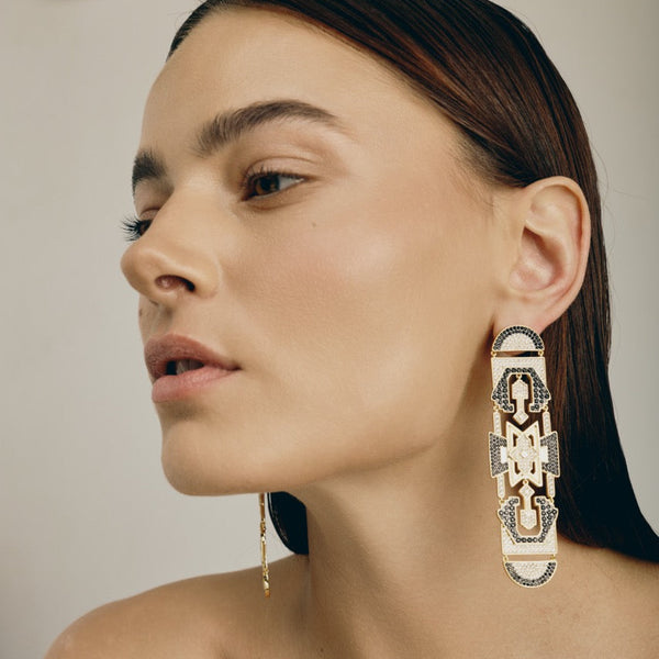 Bond Earrings | Gold - Black