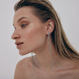 Crystal Rainfall Earrings | Gold