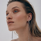 Crystal Rainfall Earrings | Gold