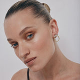 Bar Hoop Earrings | Silver