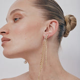 Crystal Rainfall Earrings | Gold
