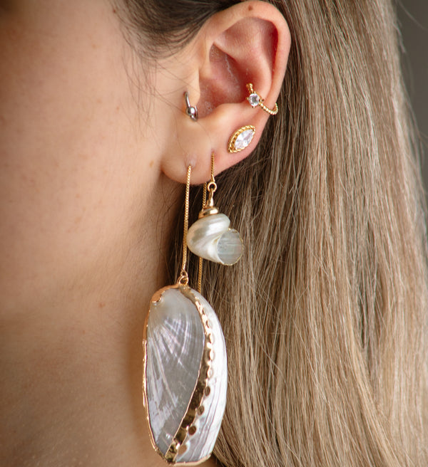 Mini Spiral Sea Shell Earring