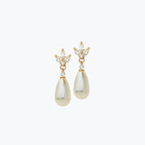 Lotus Pearl Earrings | Silver