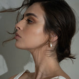 Lotus Pearl Earrings | Silver