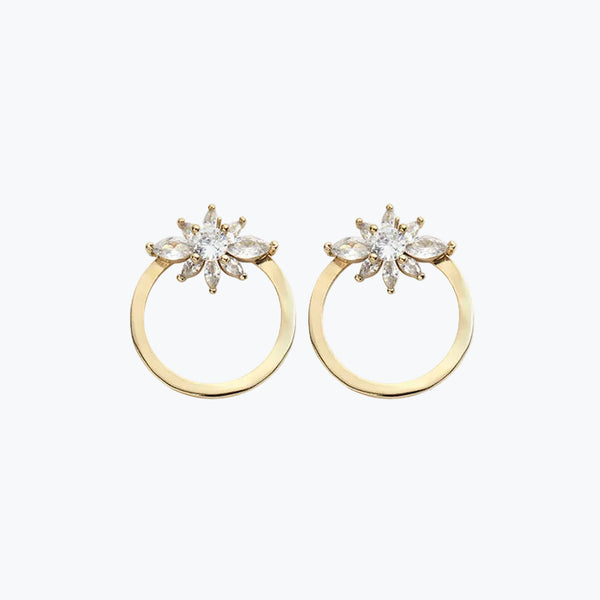Bar Hoop Earrings | Gold