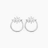 Bar Hoop Earrings | Silver