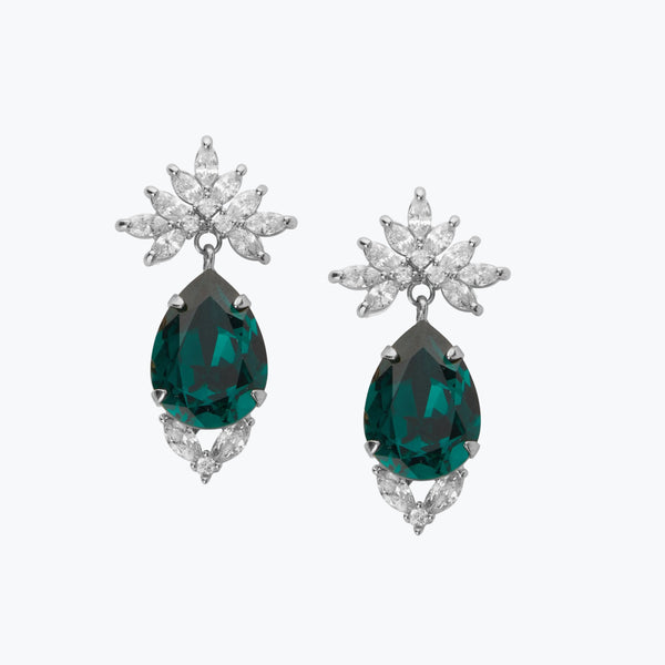 Cielo Earrings Dark Green | Silver