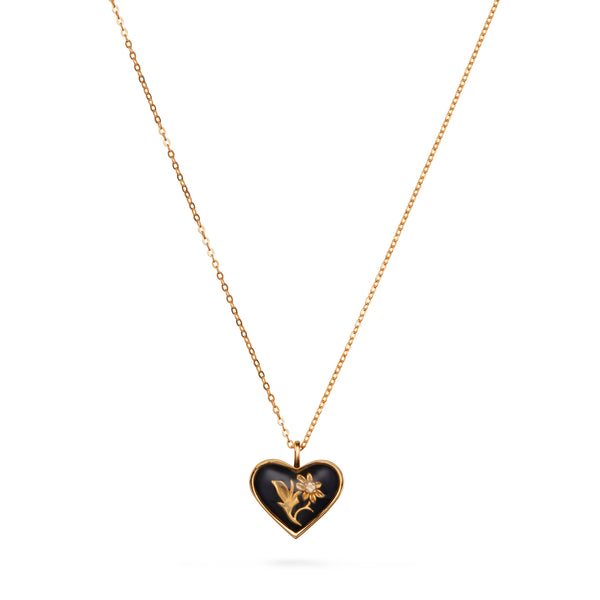 Émail Necklace | Heart Gold