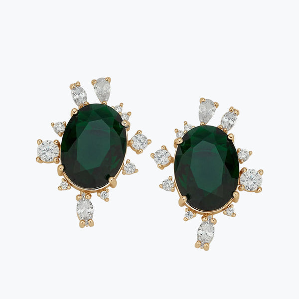 Bijou Earrings Green | Gold