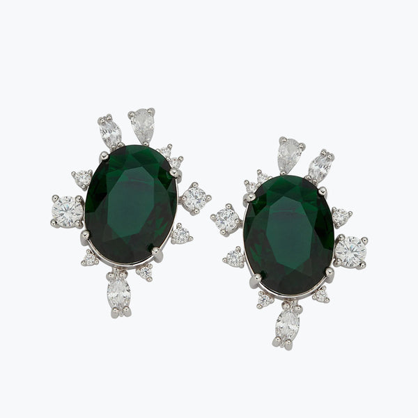 Bijou Earrings Green | Silver