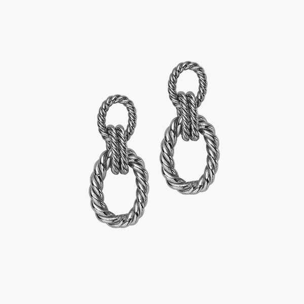 Rope Earrings | Silver
