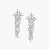 Crystal Cascading Earrings L | Silver