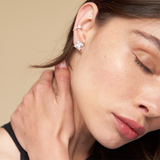 Crystal Square Earrings | Silver