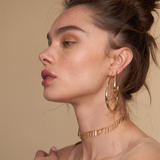 Moon Hoop Earrings S | Silver