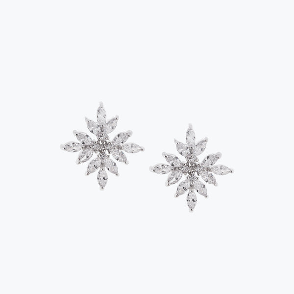 Crystal Cascading Earrings S | Silver