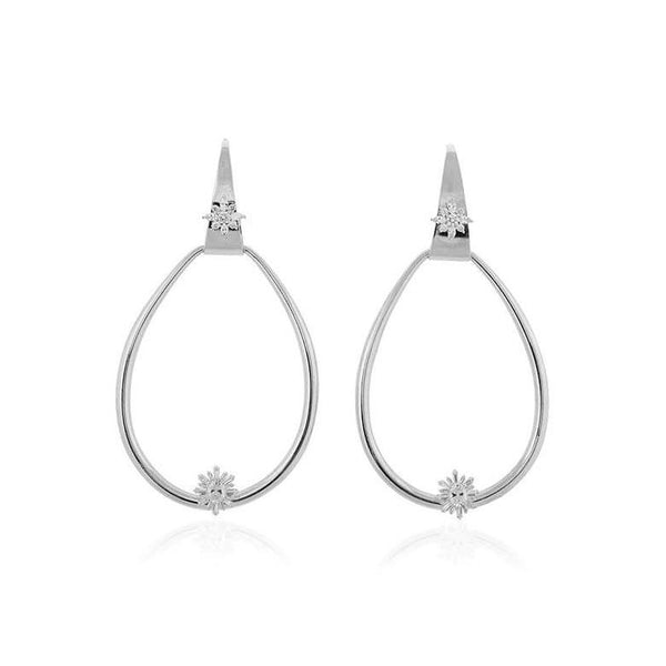 Crystal Sun Hoop Earrings