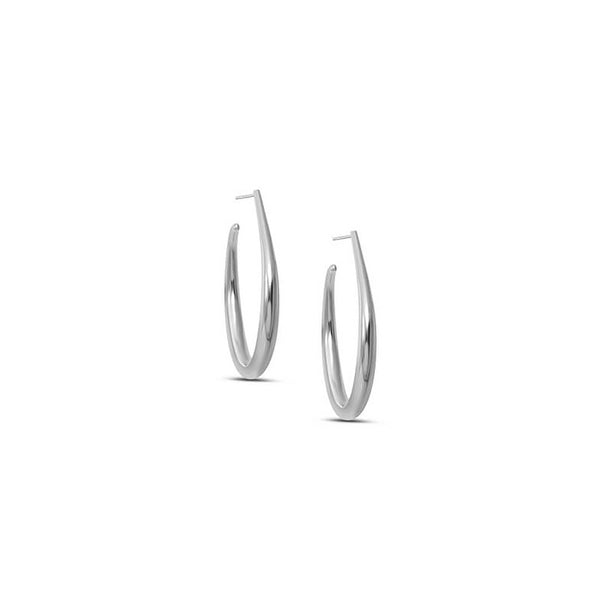 Moon Hoop Earrings S | Silver