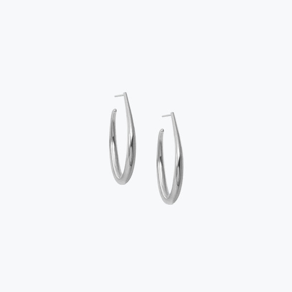 Moon Hoop Earrings S | Silver