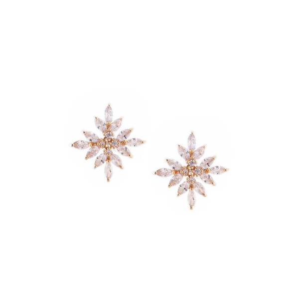 Crystal Cascading Earrings S | Gold