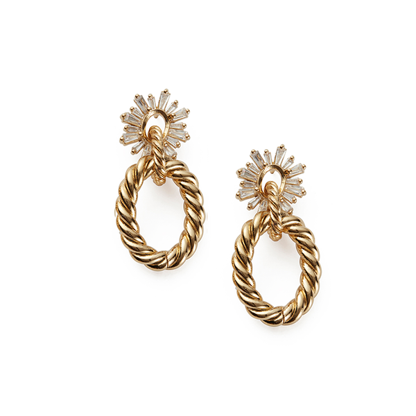Shiny Rope Earrings | Gold
