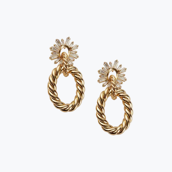 Shiny Rope Earrings | Gold