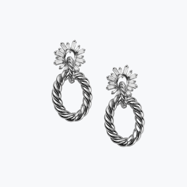 Shiny Rope Earrings | Silver