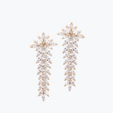 Crystal Cascading Earrings L | Silver