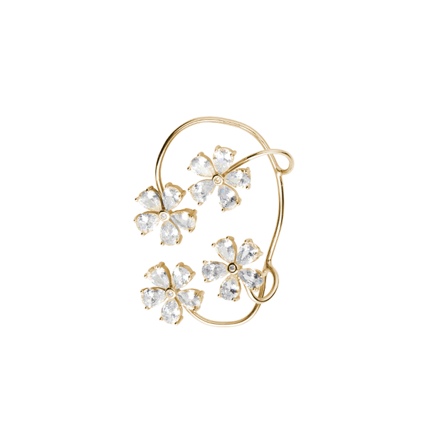 Crystal Flower Ear-Cuff