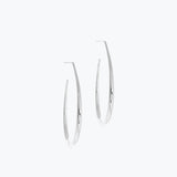 Moon Hoop Earrings L | Silver