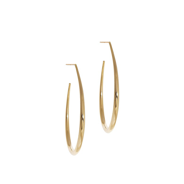 Moon Hoop Earrings L | Gold